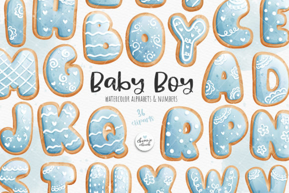 Download Baby Boy Cookies Alphabets and Numbers - Cookies Collection