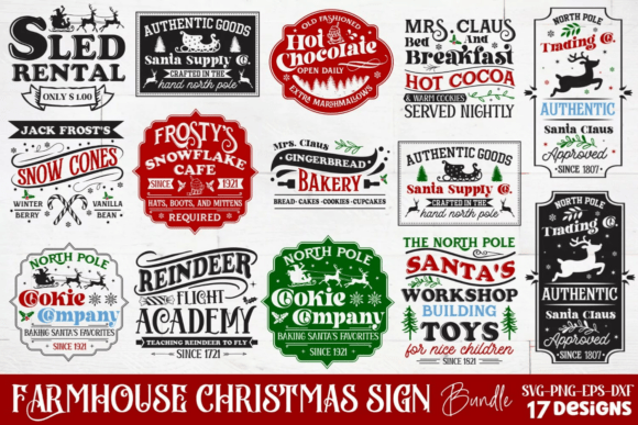Download Farmhouse Christmas Sign SVG Bundle - House Collection