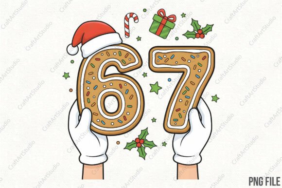 Download Christmas 67 Six Seven Cookies Santa Png - Cookies Collection