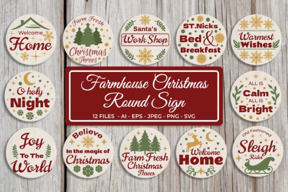 Download Farmhouse Christmas Sign SVG Bundle - House Collection
