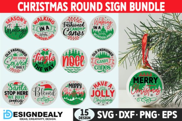 Download Christmas Round Sign SVG Bundle - Christmas round sign svg bundle Collection