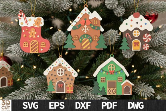Download Gingerbread House Ornament Bundle - House Collection