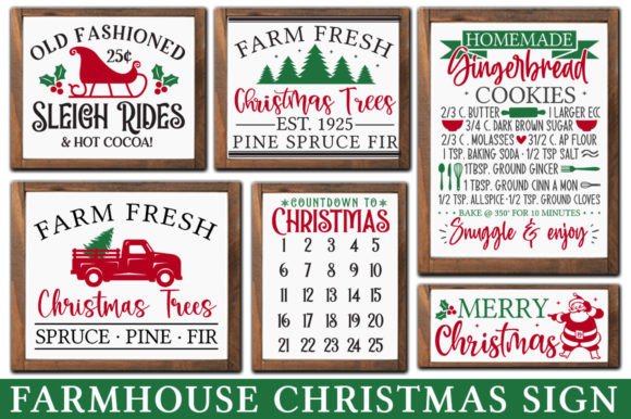 Download Farmhouse Christmas Sign SVG Bundle - House Collection