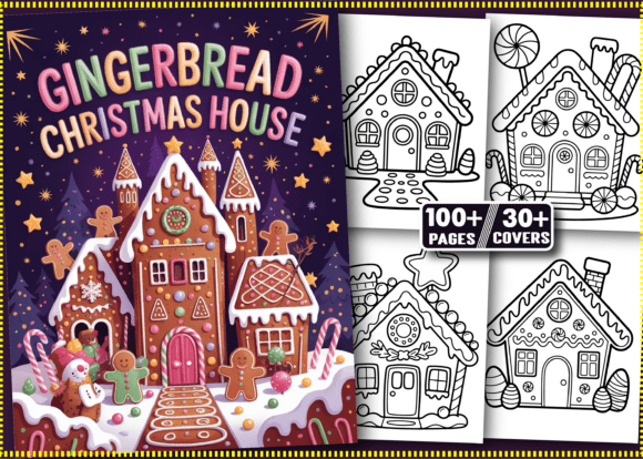 Download Adult- Gingerbread House Coloring Book - House Collection