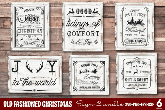 Download Old Farmhouse Christmas Sign SVG Bundle - House Collection