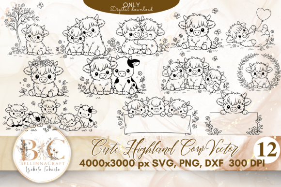 Download Cute Highland Cow SVG Bundle - Cow svg bundle Collection