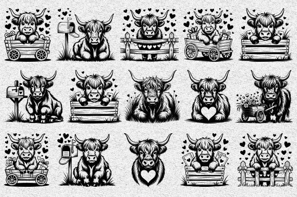 Download Valentine Highland Cow Svg Bundle - Cow svg bundle Collection