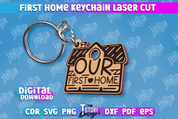 Download First Home Keychain | Housewarming Gift - House Collection