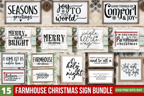 Download Farmhouse Christmas  Sign Bundle - House Collection