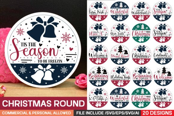 Download Christmas Round Sign Bundle/ Farmhouse - House Collection