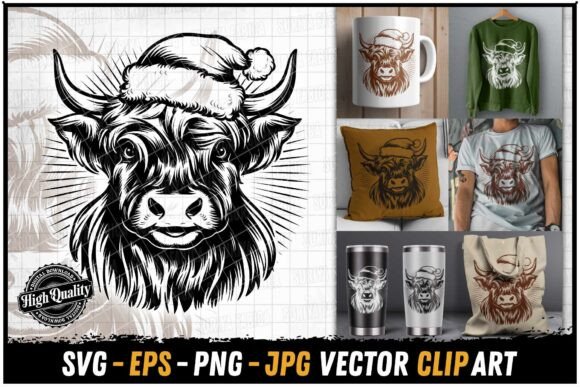 Download Christmas Highland Cow Holiday SVG - Holiday svg Collection