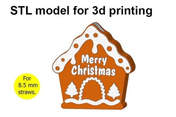 Download Gingerbread House, Straw Topper - House Collection
