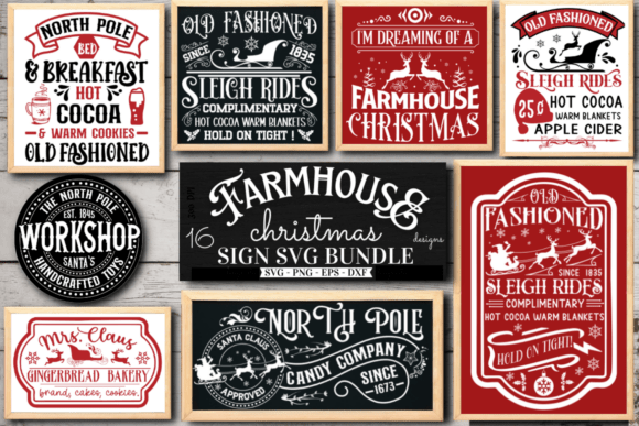 Download Farmhouse Christmas Sign Svg Bundle - House Collection