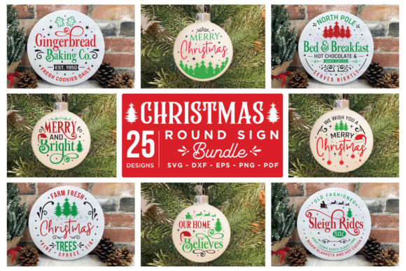 Download Christmas Round Sign SVG Bundle - Christmas round sign svg bundle Collection